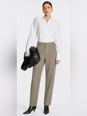 COS Women's Straight Leg Corduroy Chinos Pants Sz 2 Beige Preppy Academia Office